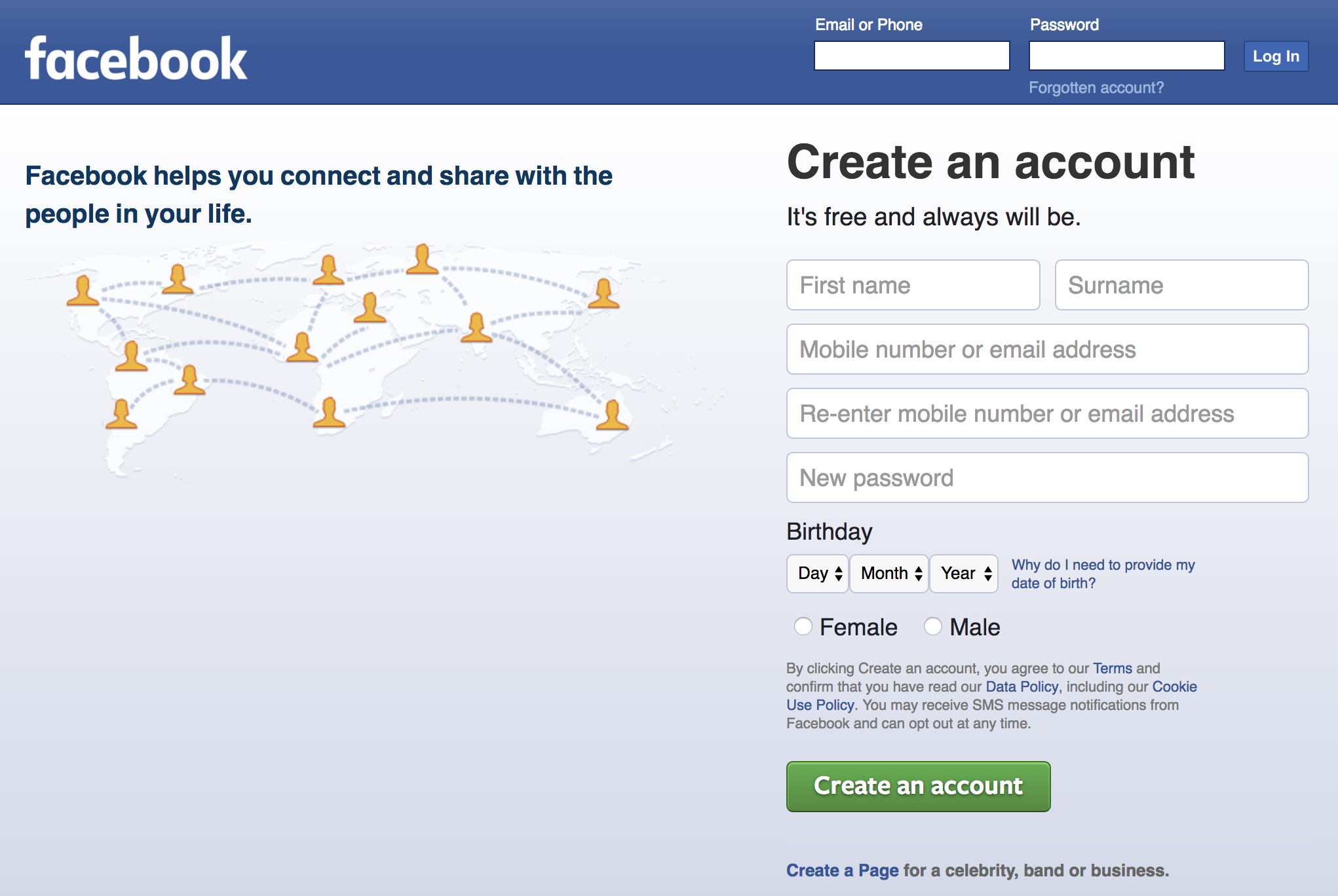 Create Facebook Account