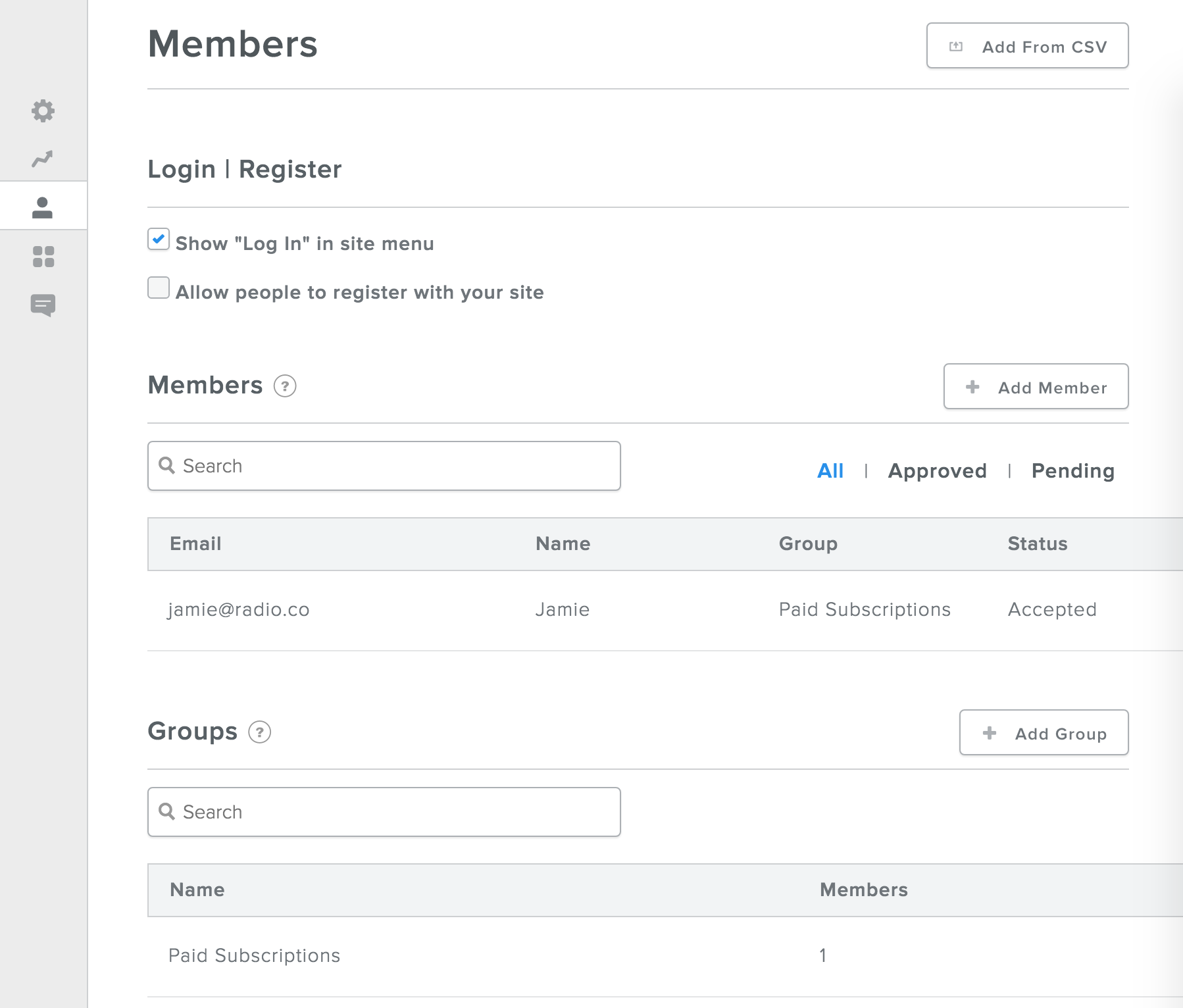 Members Groups Chilled.io